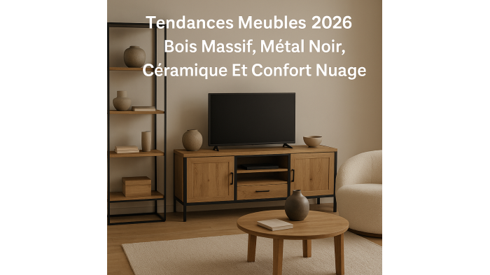 Tendances Meubles 2026 : Bois Massif, Métal Noir, Céramique Et Confort Nuage
